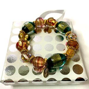 Thomas Kinkade Painter of Light Colors of Venice Signed Art Glass Bracelet
